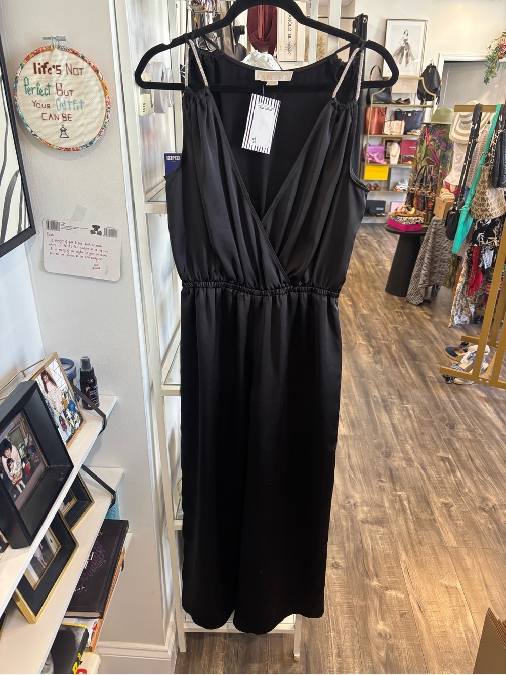 Michael Kors Black Sleeveless jumpsuit with sequin shoulder detail
